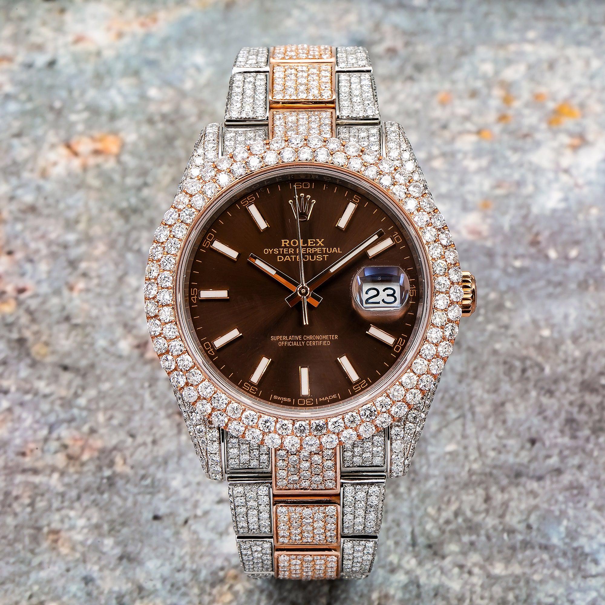 Rolex Datejust 41MM 126331 Chocolate Dial Diamond Bezel Two Tone Rose Gold Full Diamond Jubilee Bracelet 21.25ct - Image 2