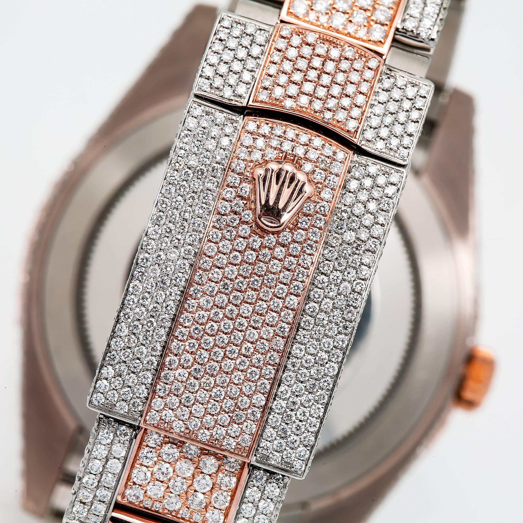 Rolex Datejust 41MM 126331 Chocolate Dial Diamond Bezel Two Tone Rose Gold Full Diamond Jubilee Bracelet 21.25ct - Image 3