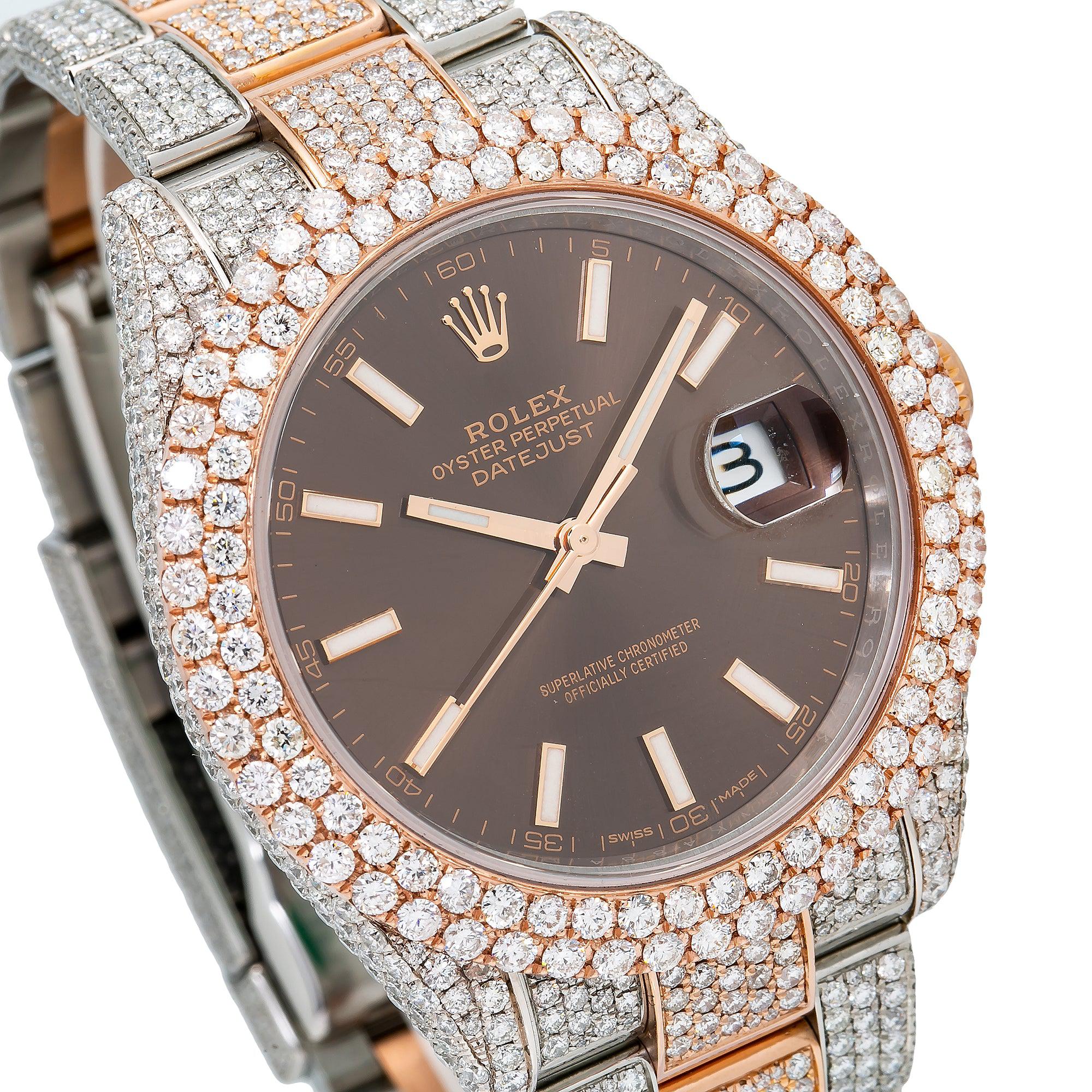 Rolex Datejust 41MM 126331 Chocolate Dial Diamond Bezel Two Tone Rose Gold Full Diamond Jubilee Bracelet 21.25ct - Image 4