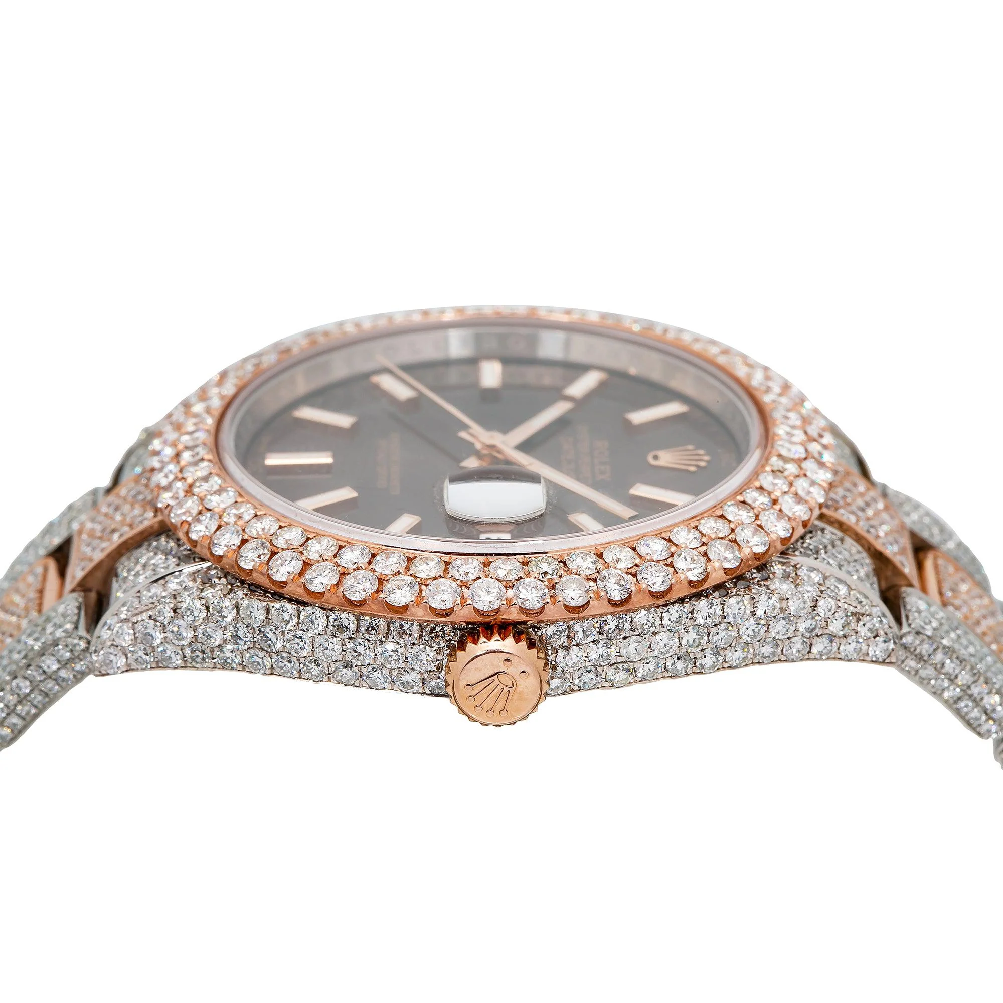 Rolex Datejust 41MM 126331 Chocolate Dial Diamond Bezel Two Tone Rose Gold Full Diamond Jubilee Bracelet 21.25ct - Image 5