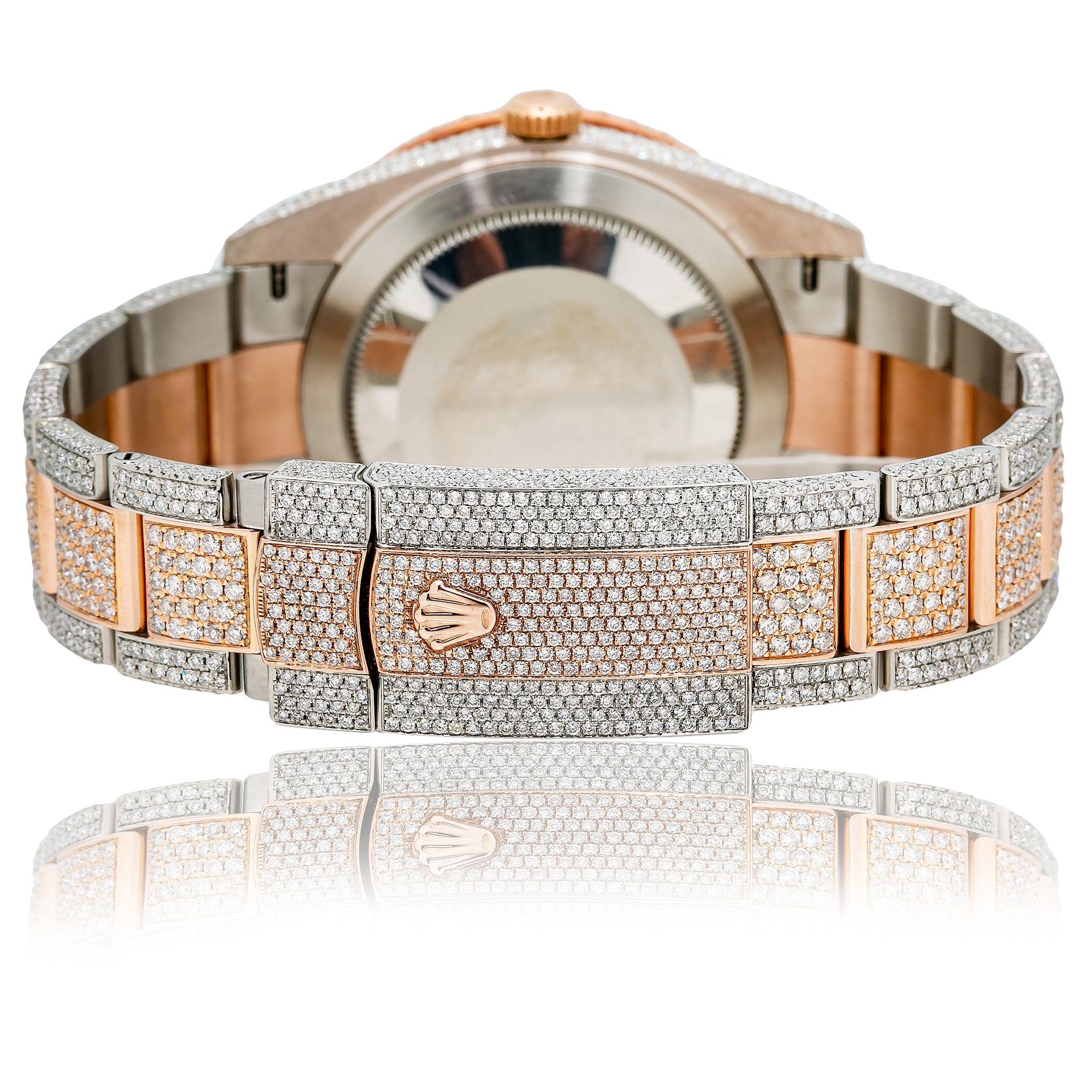 Rolex Datejust 41MM 126331 Chocolate Dial Diamond Bezel Two Tone Rose Gold Full Diamond Jubilee Bracelet 21.25ct - Image 6