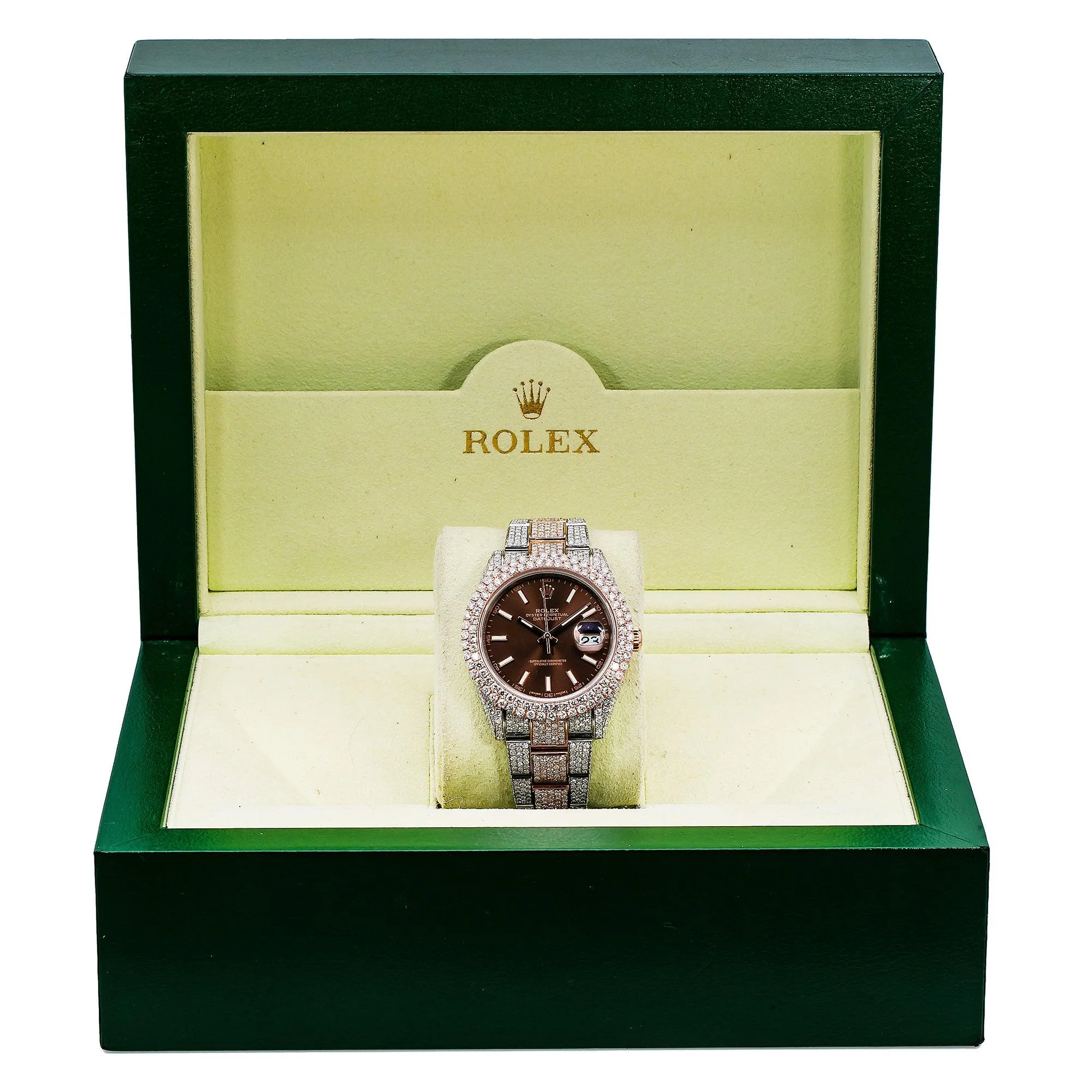 Rolex Datejust 41MM 126331 Chocolate Dial Diamond Bezel Two Tone Rose Gold Full Diamond Jubilee Bracelet 21.25ct - Image 7
