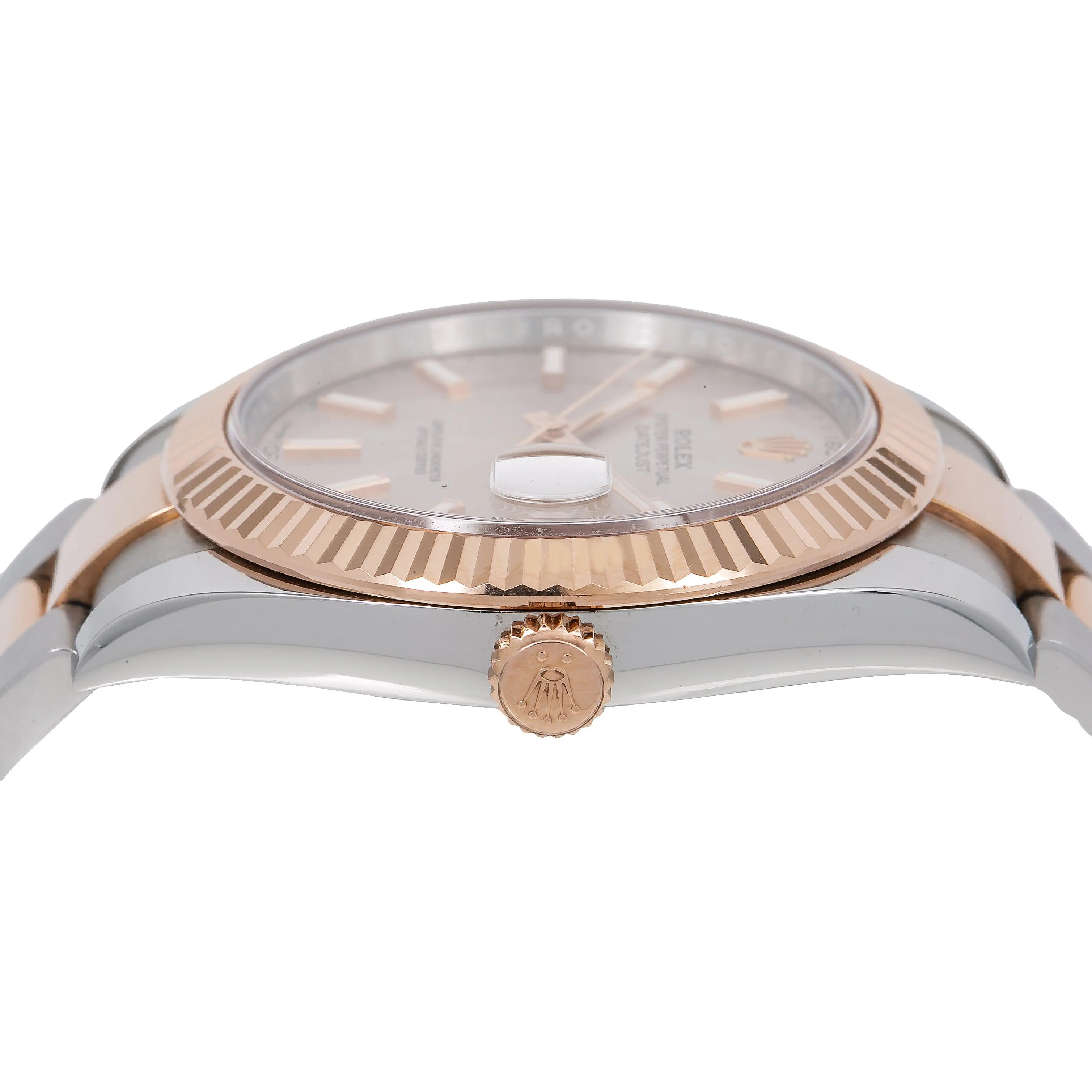 Rolex Datejust 41MM 126331 Sundust Roman Dial Fluted Bezel Two Tone Rose Gold Oyster Bracelet - Image 4
