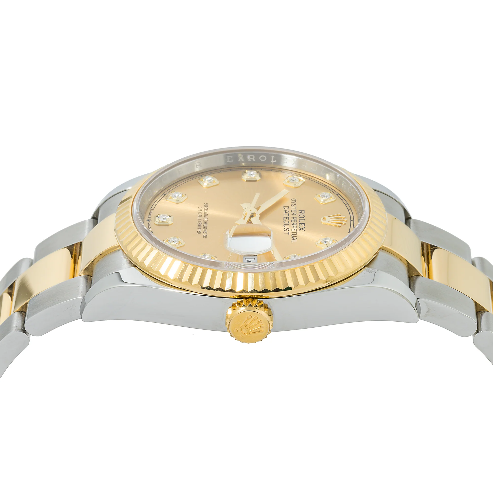 Rolex Datejust 41MM 126333 Champagne Diamond Dial Fluted Bezel Two Tone Yellow Gold Oyster Bracelet - Image 5