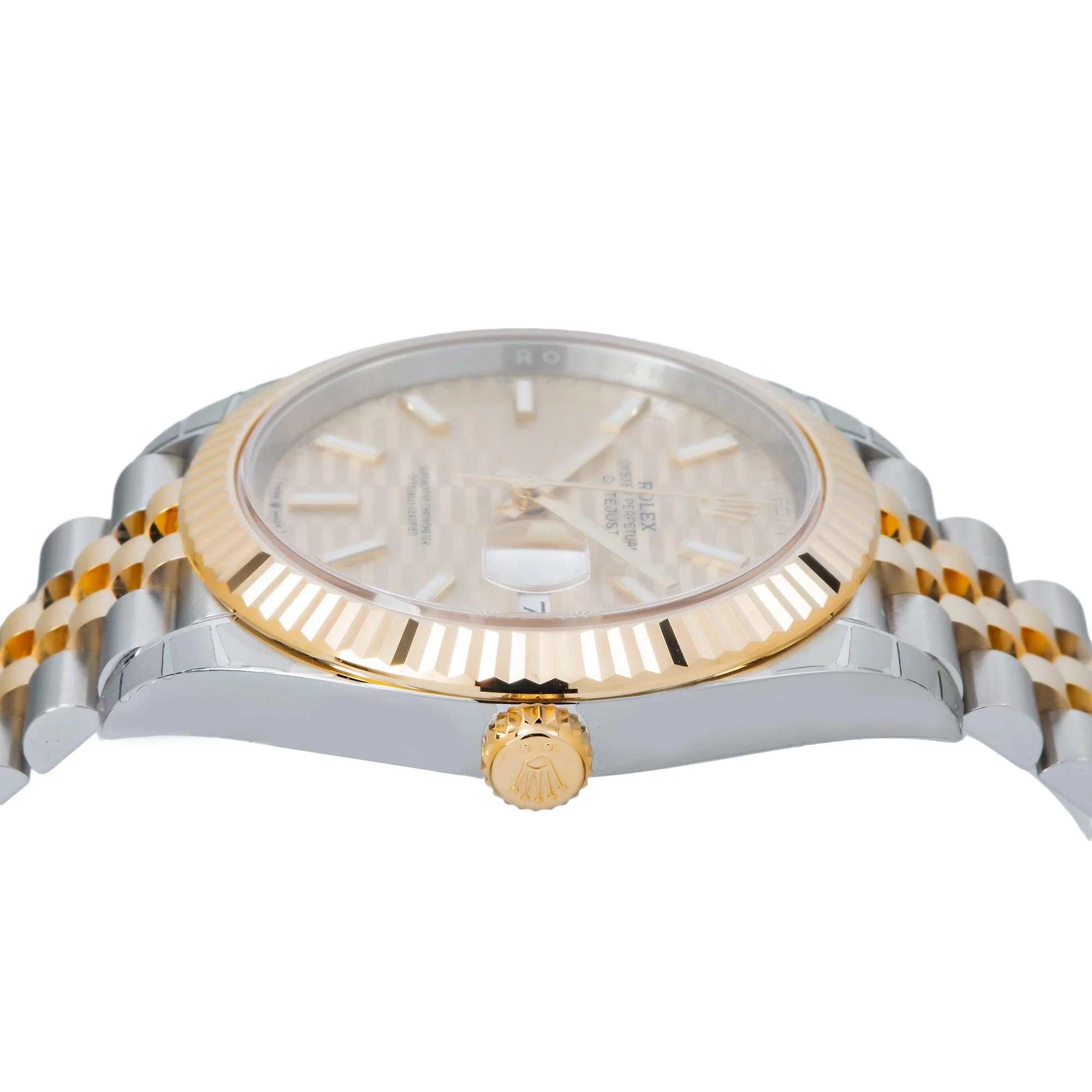 Rolex Datejust 41MM 126333 Champagne Motif Dial Fluted Bezel Two Tone Yellow Gold Jubilee Bracelet - Image 5