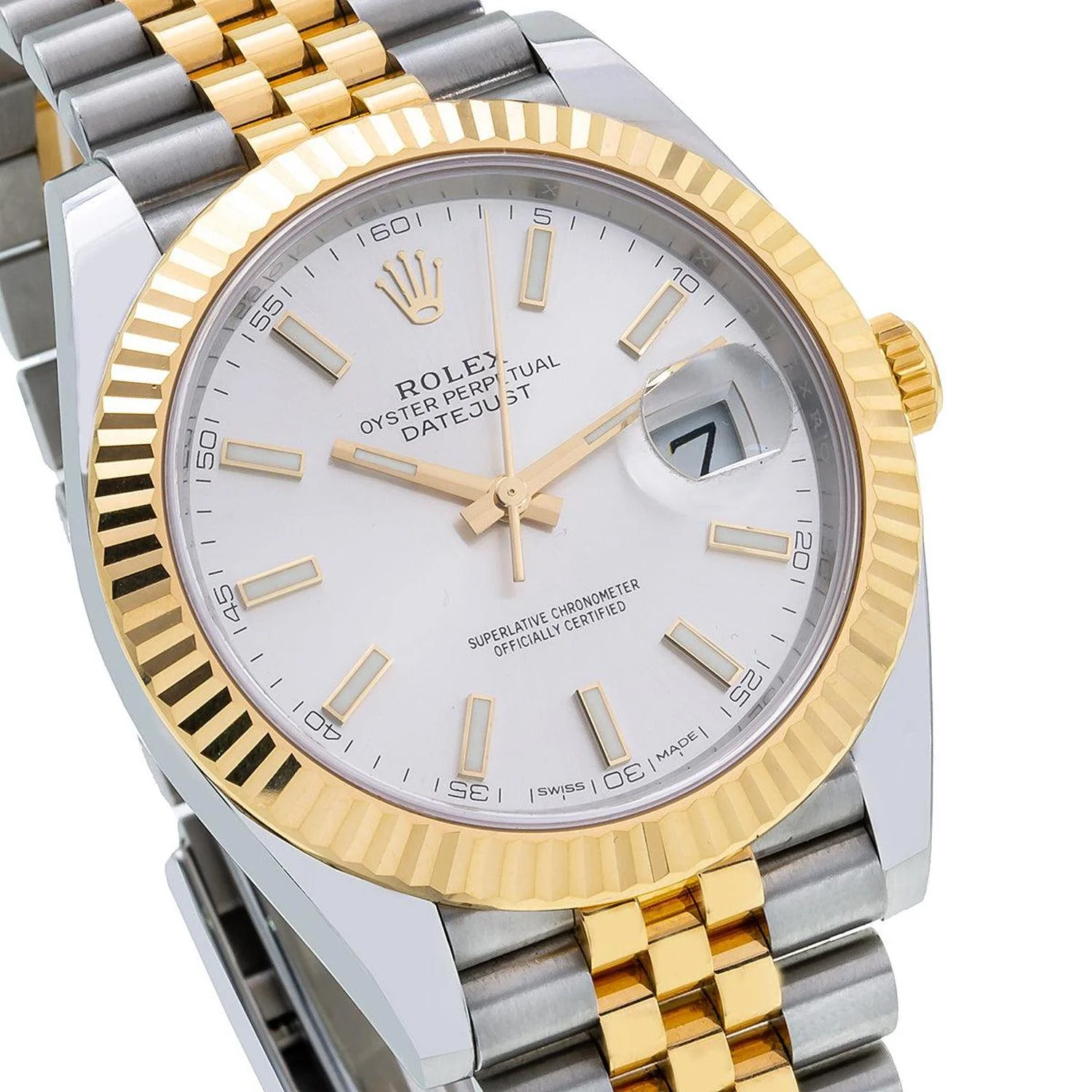 Rolex Datejust 41MM 126333 Silver Dial Fluted Bezel Two Tone Yellow Gold Jubilee Bracelet - Image 3