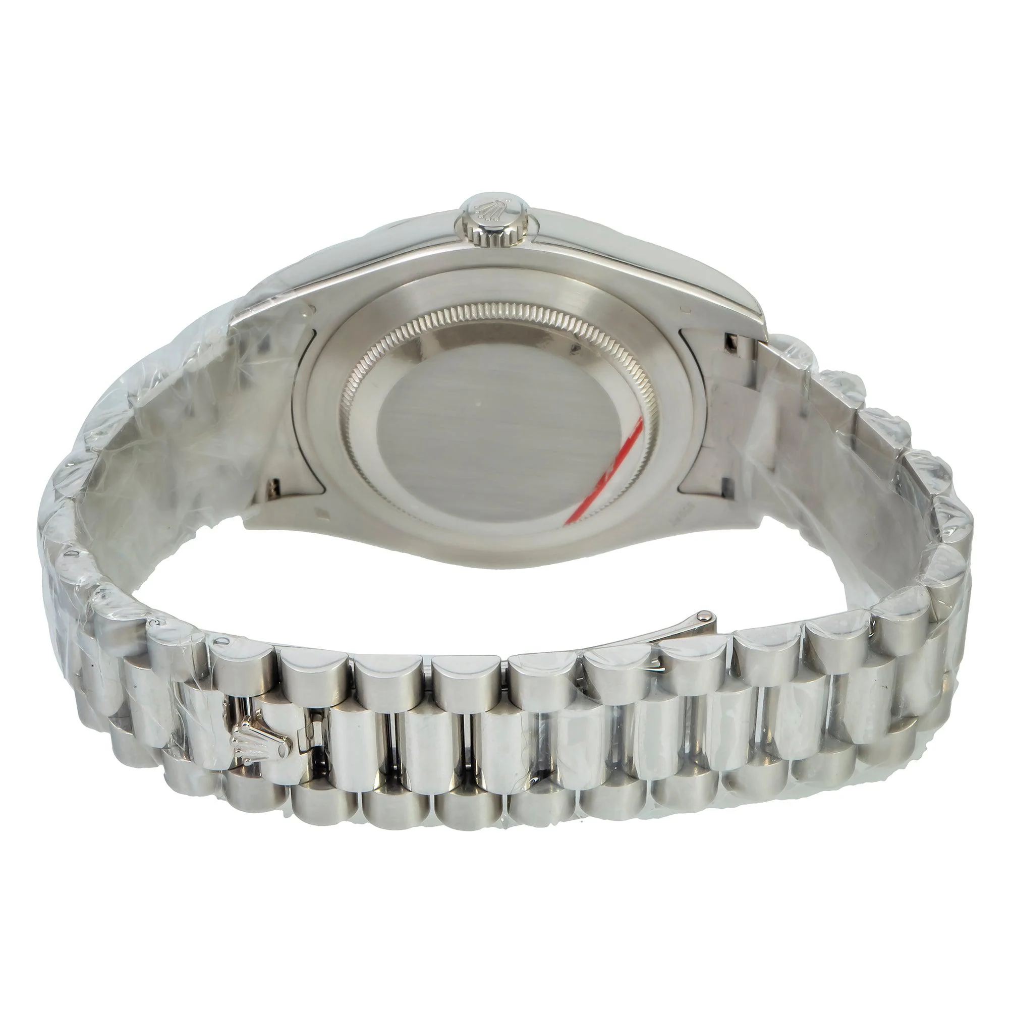 Rolex Day-Date II 41MM 218206 Ice Blue Arabic Dial Platinum Smooth Bezel Platinum President Bracelet - Image 6