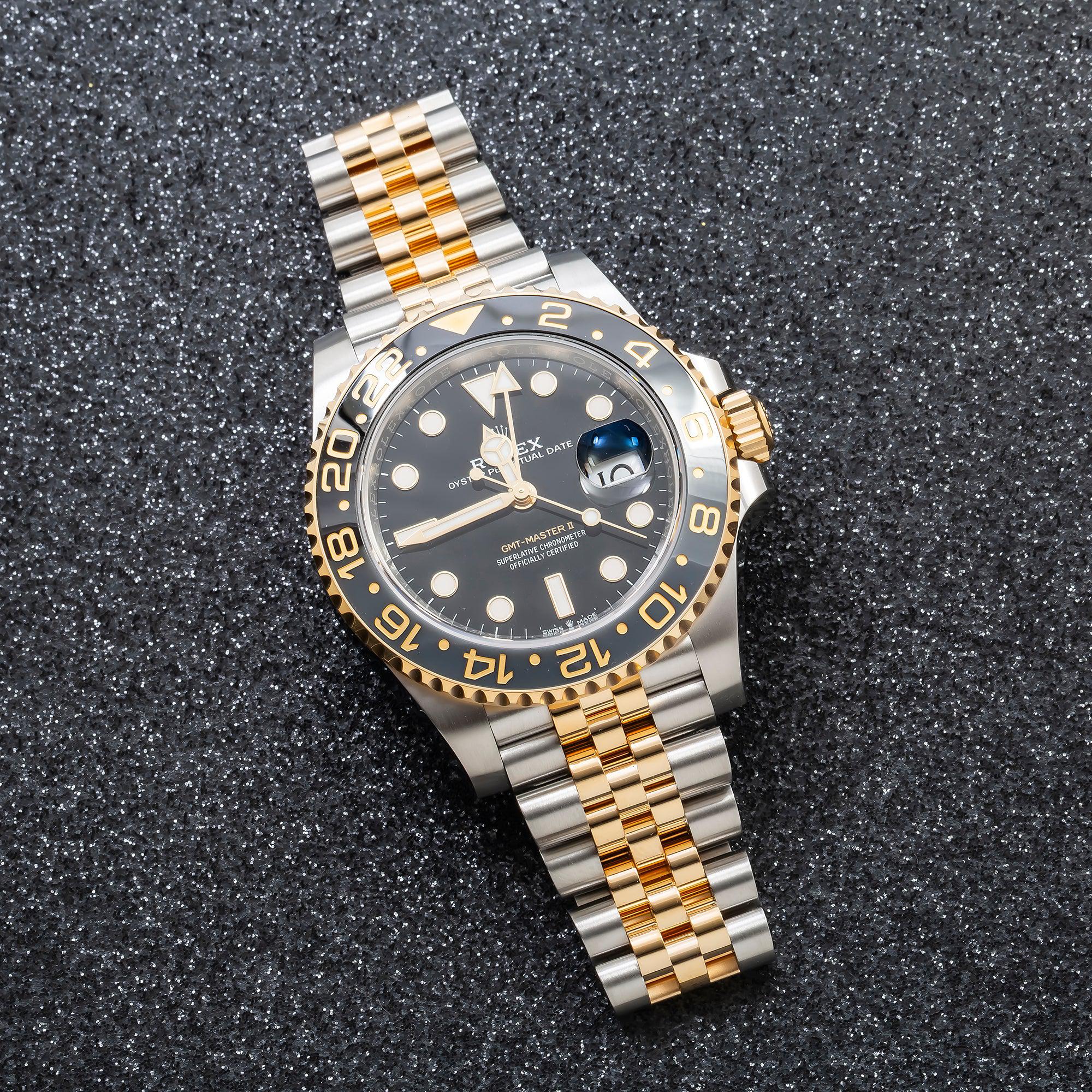 Rolex GMT-Master II 40MM 126713GRNR Zombie Black Dial Black Ceramic Bezel Two Tone Yellow Gold Jubilee Bracelet - Image 4