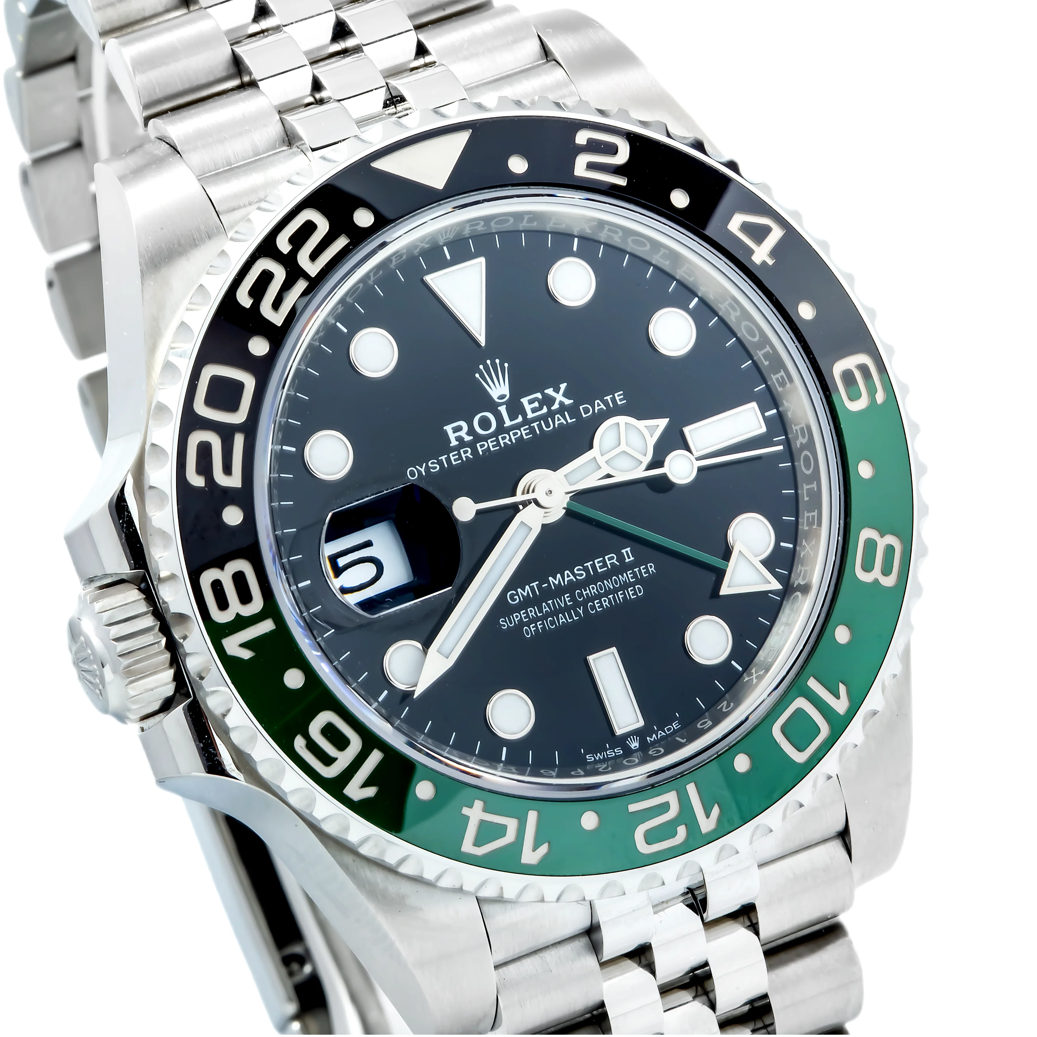 Rolex GMT-Master II 40MM 126720VTNR Sprite Black Dial Black & Green Ceramic Bezel Stainless Steel Jubilee Bracelet - Image 3