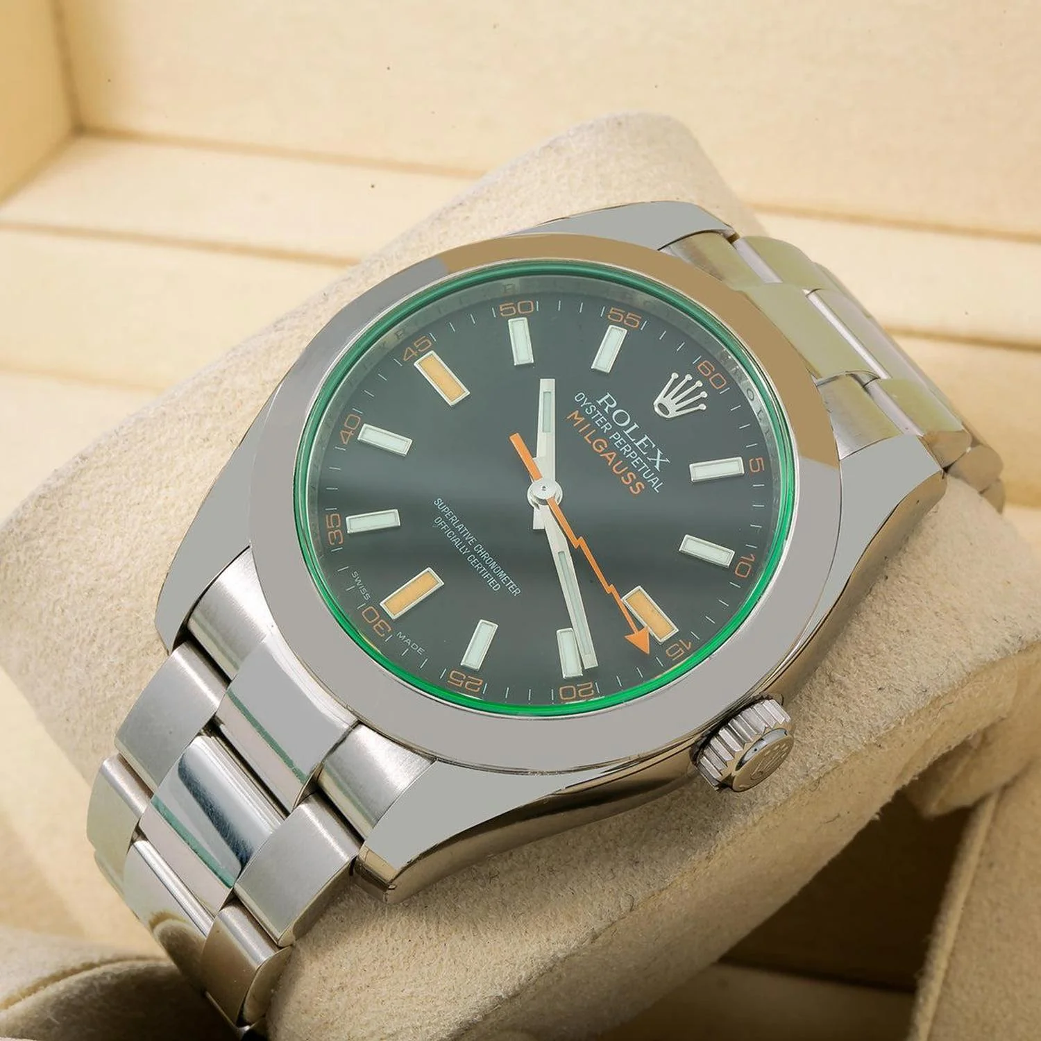 Rolex Milgauss 40MM 116400V Black Dial Smooth Bezel Stainless Steel Oyster Bracelet - Image 2