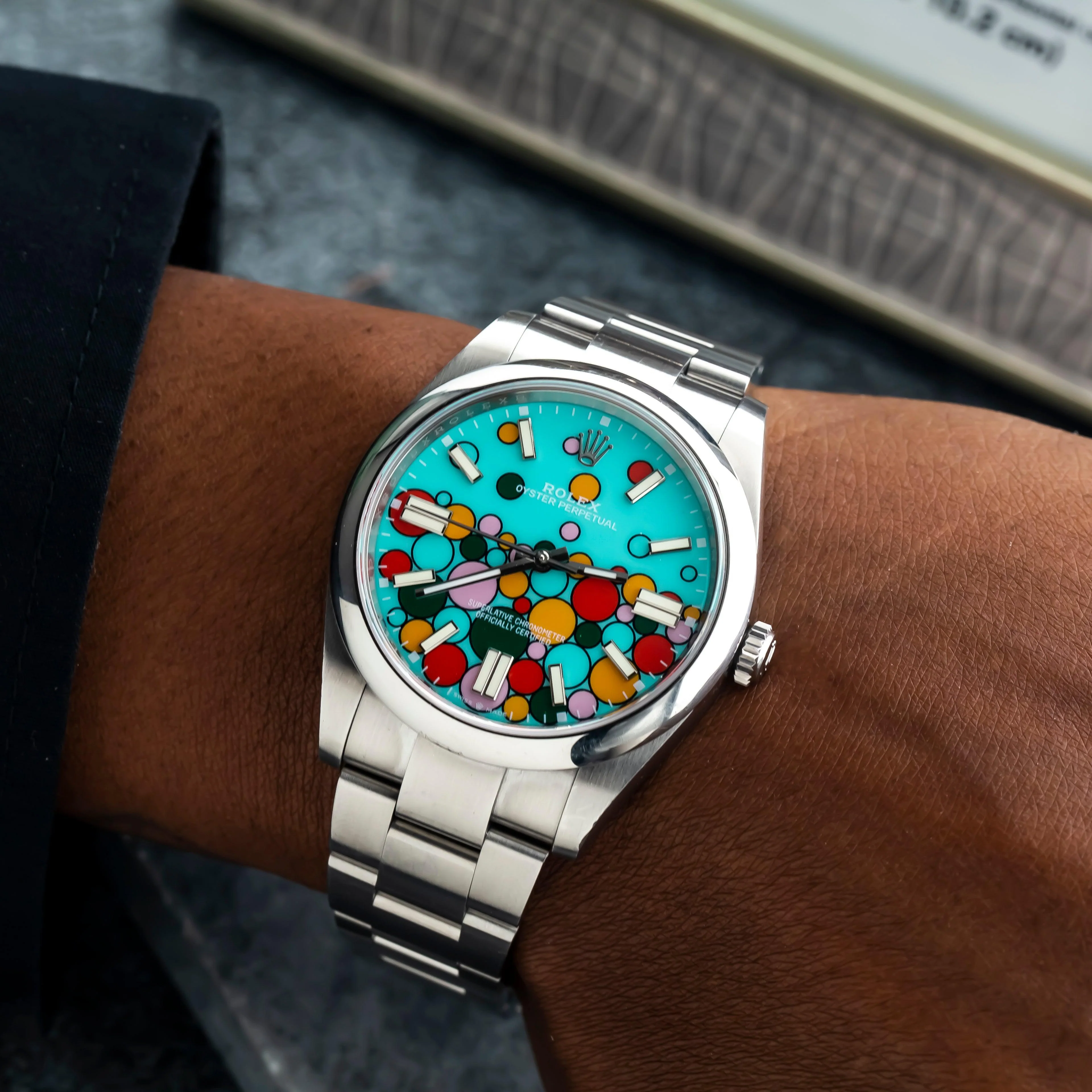 Rolex Oyster Perpetual 41MM 124300 Turquoise Celebration Dial Smooth Bezel Stainless Steel Oyster Bracelet - Image 2