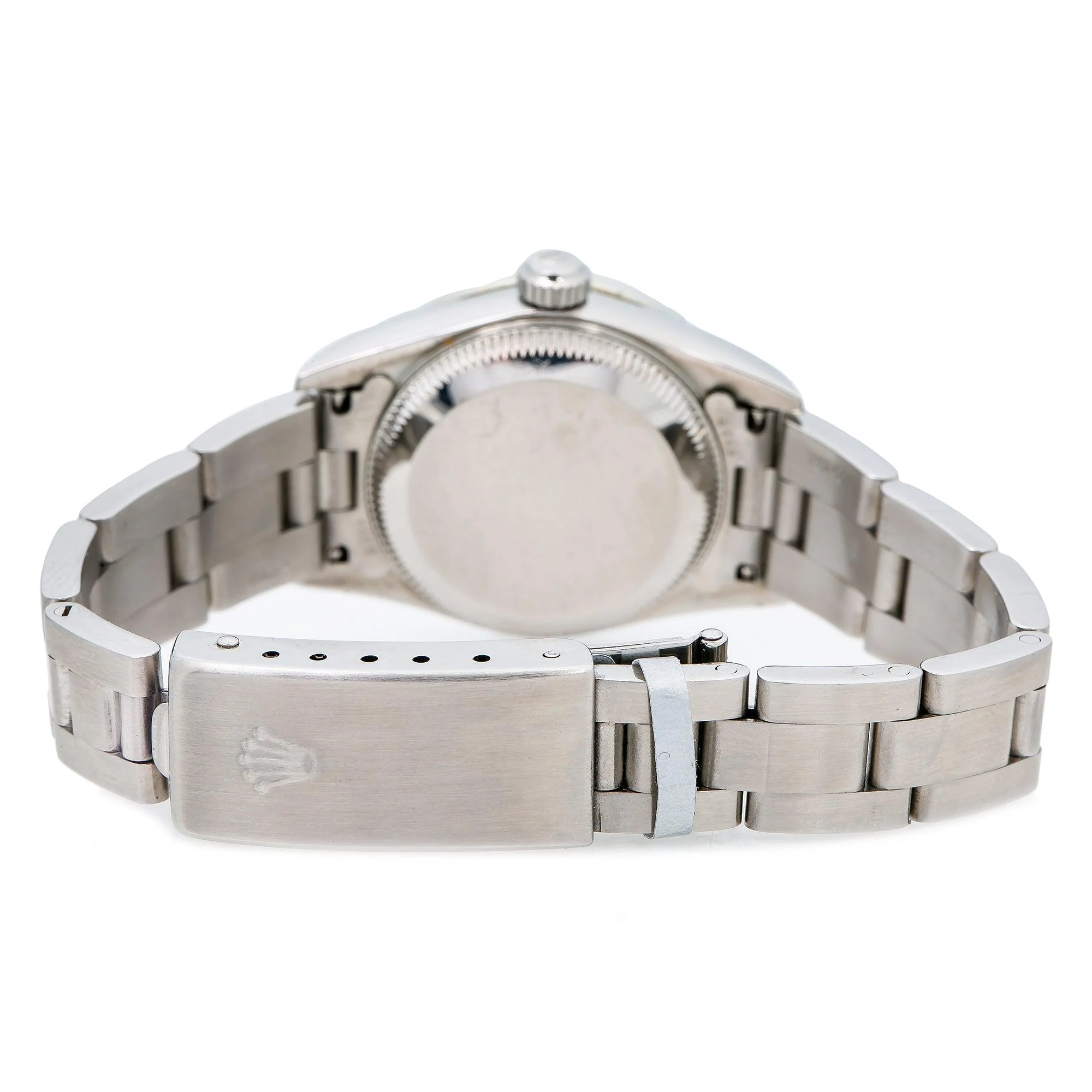 Rolex Oyster Perpetual 26MM 76080 Silver Diamond Dial Diamond Bezel Stainless Steel Oyster Bracelet - Image 6