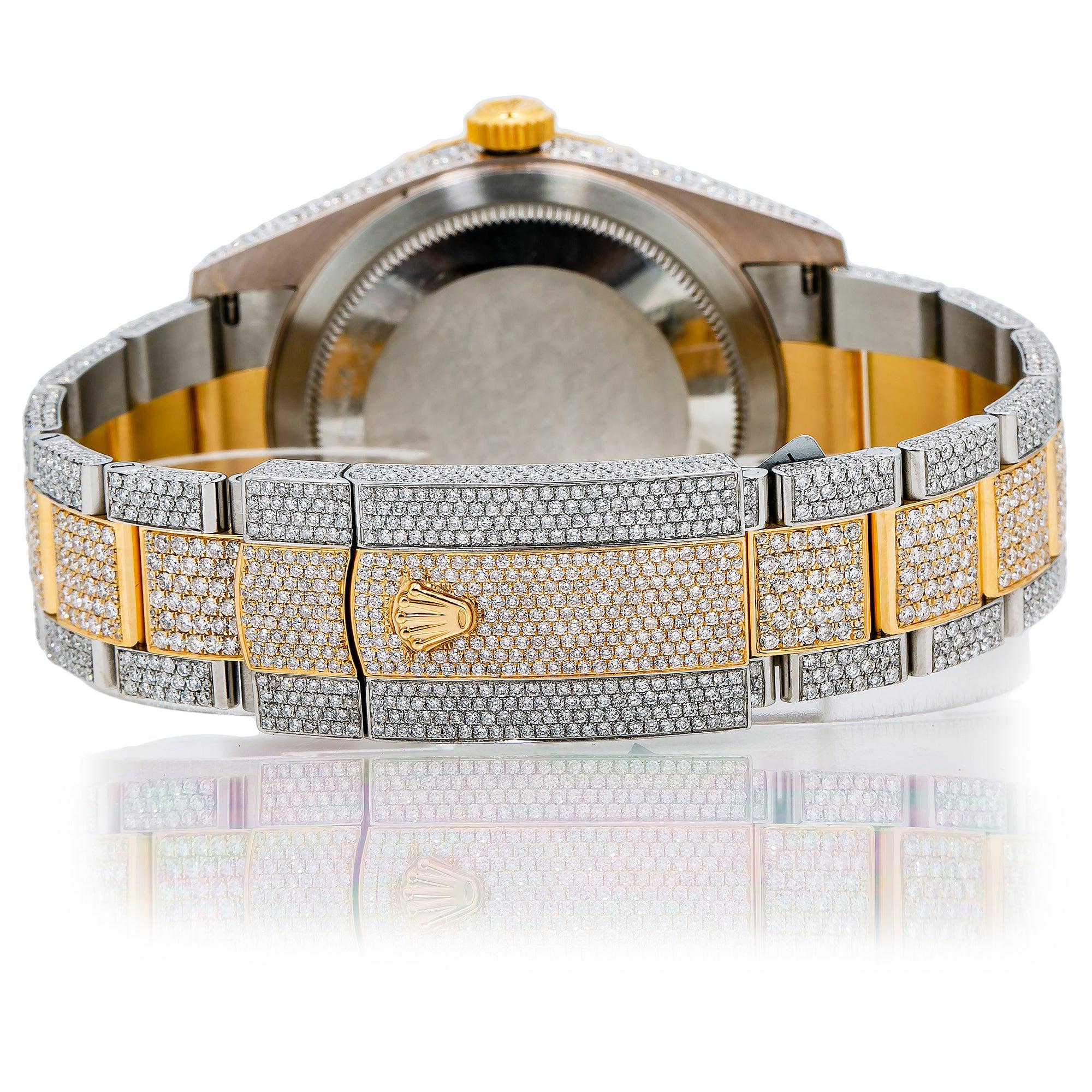 Rolex Sky-Dweller 42MM 326933 Black Dial Diamond Bezel Two Tone Yellow Gold Full Diamond Oyster Bracelet - Image 6