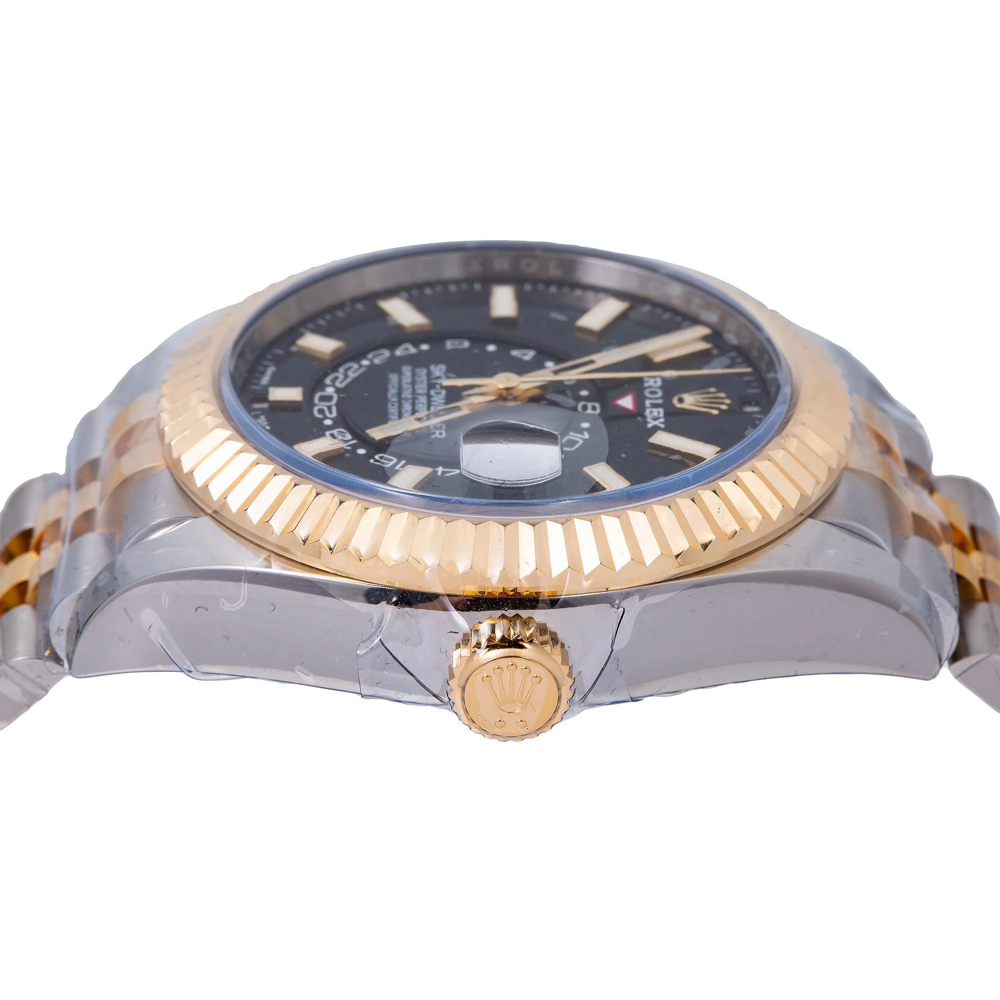 Rolex Sky-Dweller 42MM 326933 Black Dial Fluted Bezel Two Tone Yellow Gold Jubilee Bracelet - Image 5