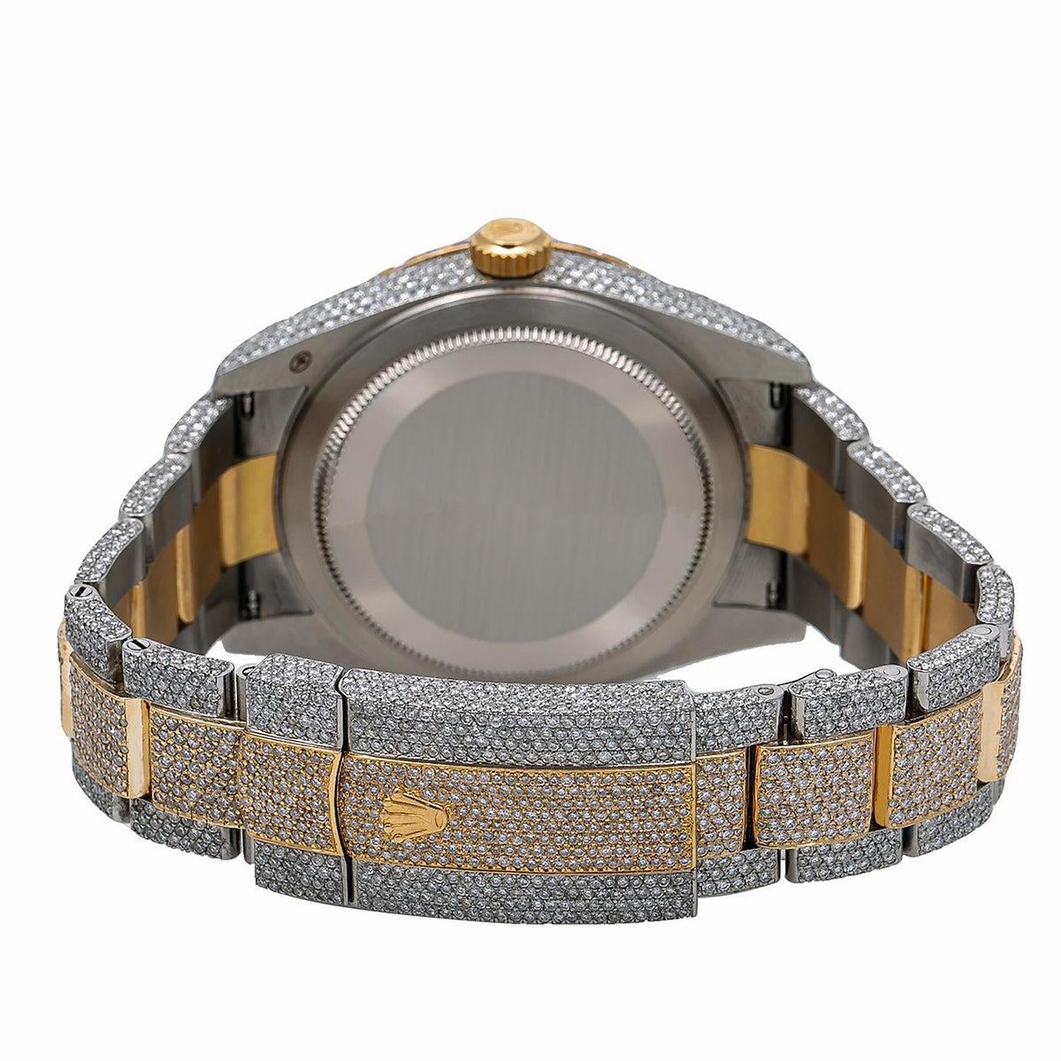 Rolex Sky-Dweller 42MM 326933 White Dial Diamond Bezel Two Tone Yellow Gold Full Diamond Oyster Bracelet - Image 5