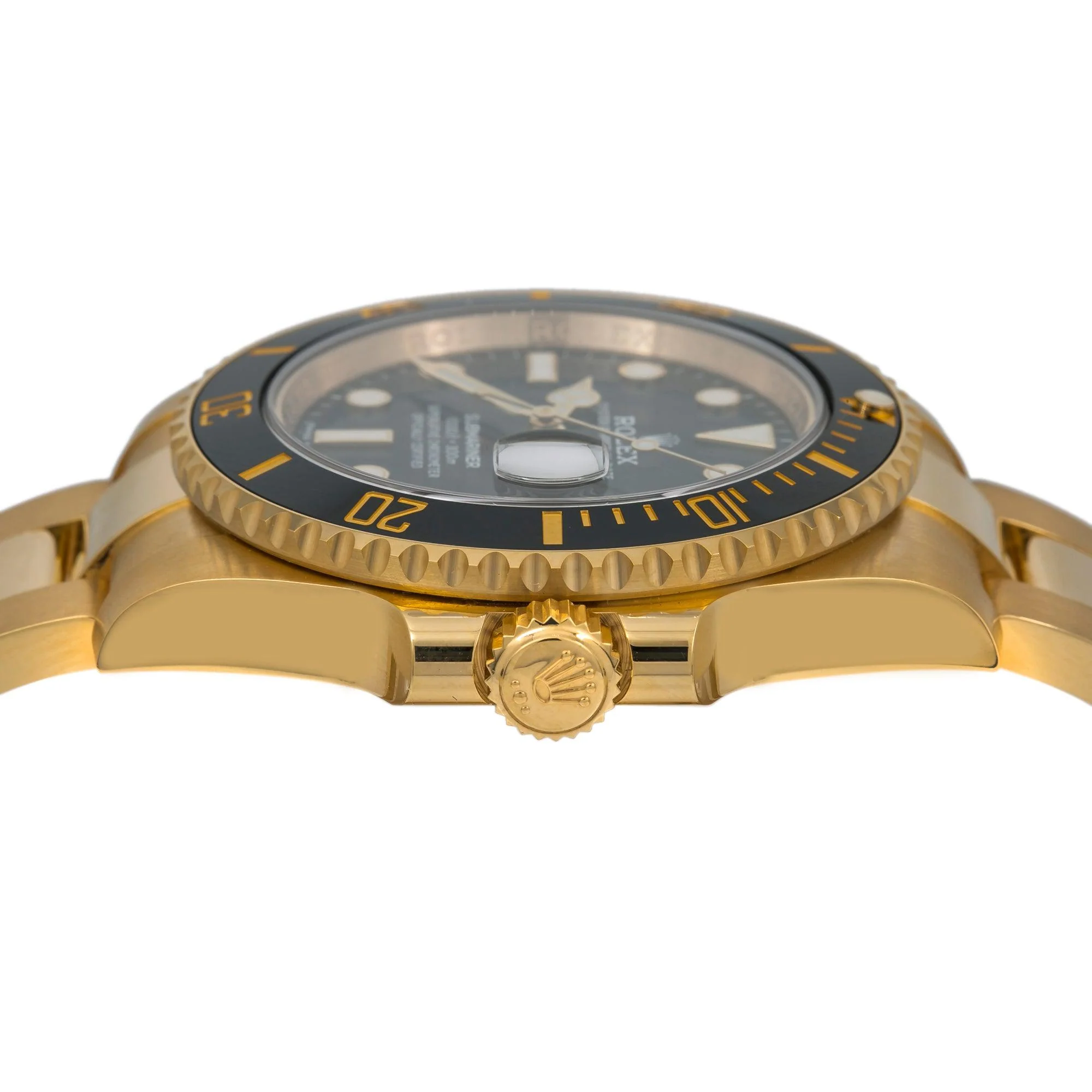 Rolex Submariner Date 40MM 116618LN Black Dial Black Ceramic Bezel 18K Yellow Gold Oyster Bracelet - Image 3