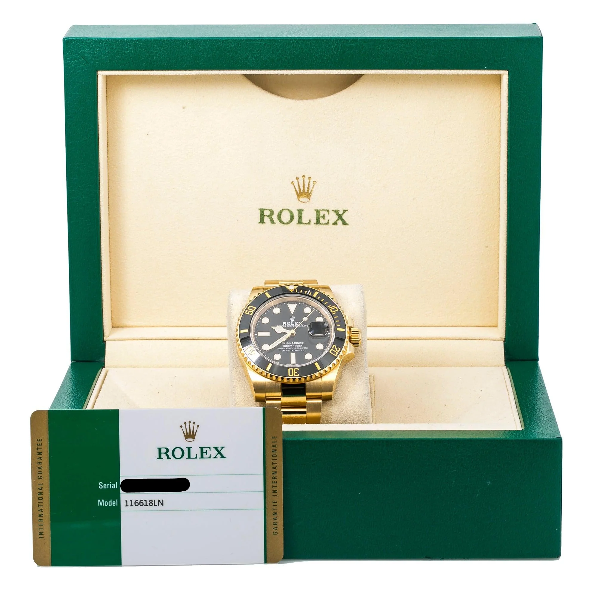 Rolex Submariner Date 40MM 116618LN Black Dial Black Ceramic Bezel 18K Yellow Gold Oyster Bracelet - Image 5