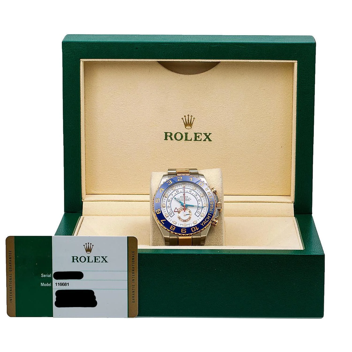 Rolex Yacht-Master II 44MM 116681 White Dial Blue Ceramic Bezel Two Tone Rose Gold Oyster Bracelet - Image 6