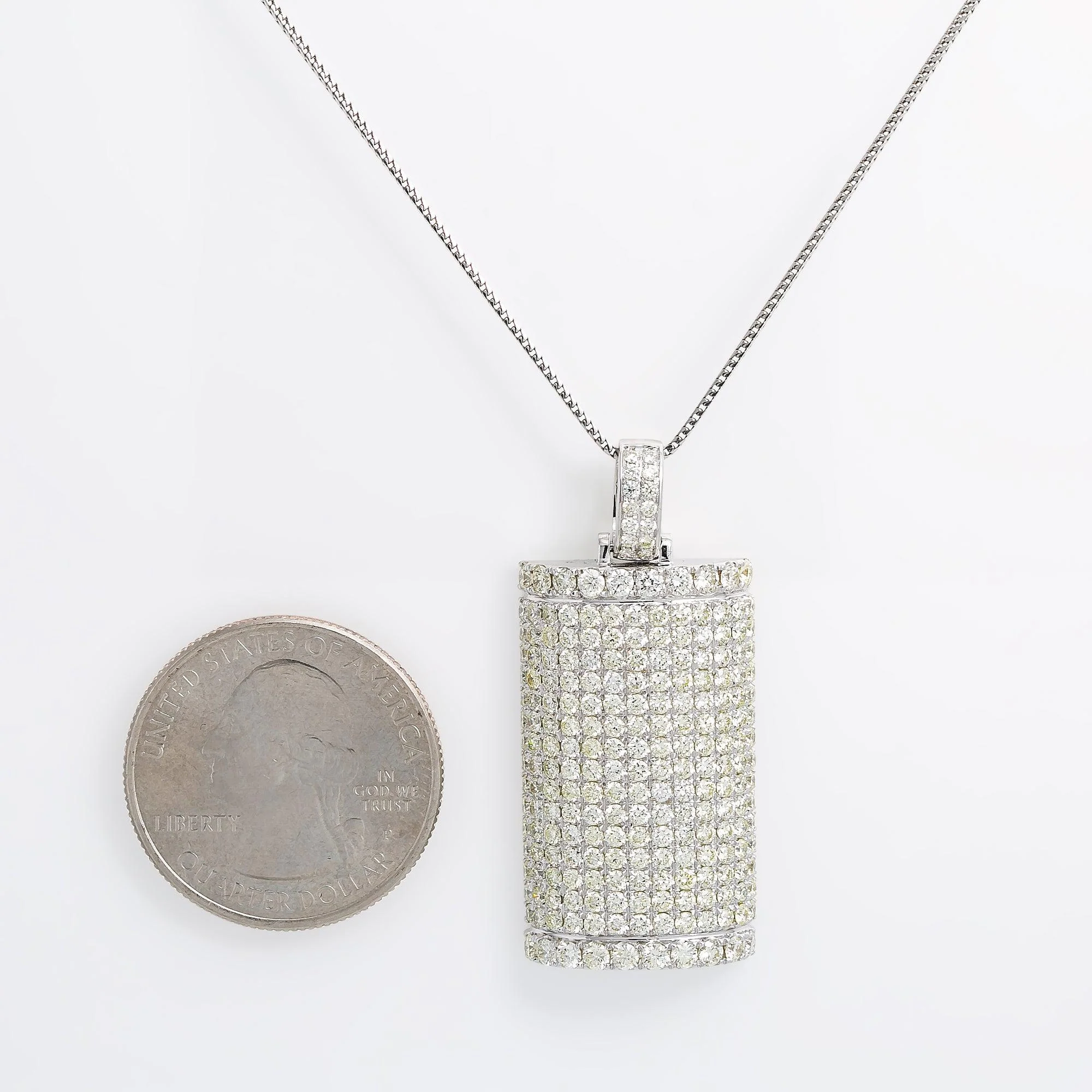 Unisex 14K White Gold Pendant with 4.09 CT Diamonds - Image 3
