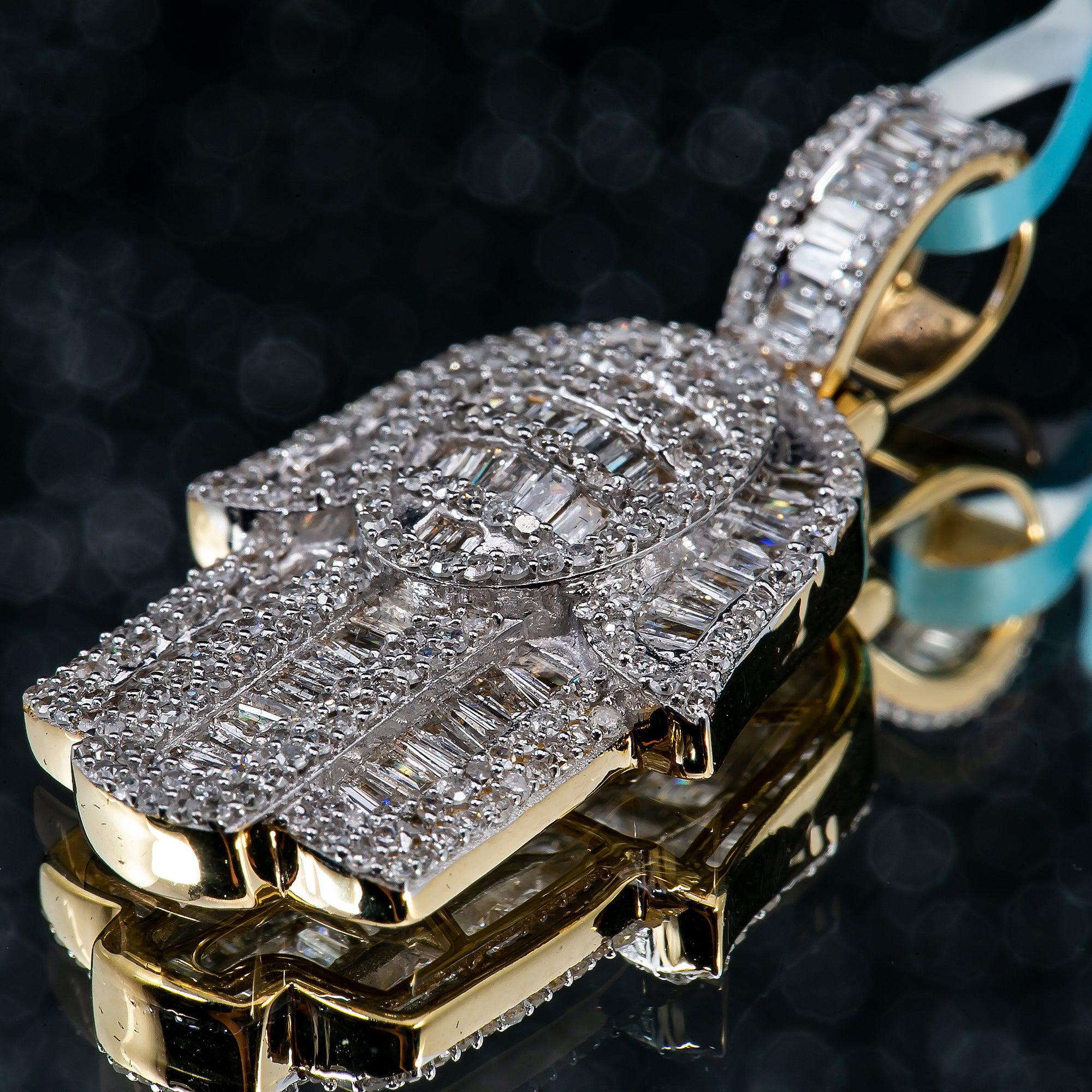Unisex 14K Yellow Gold Hamsa Pendant with 1.35 CT Diamonds - Image 3