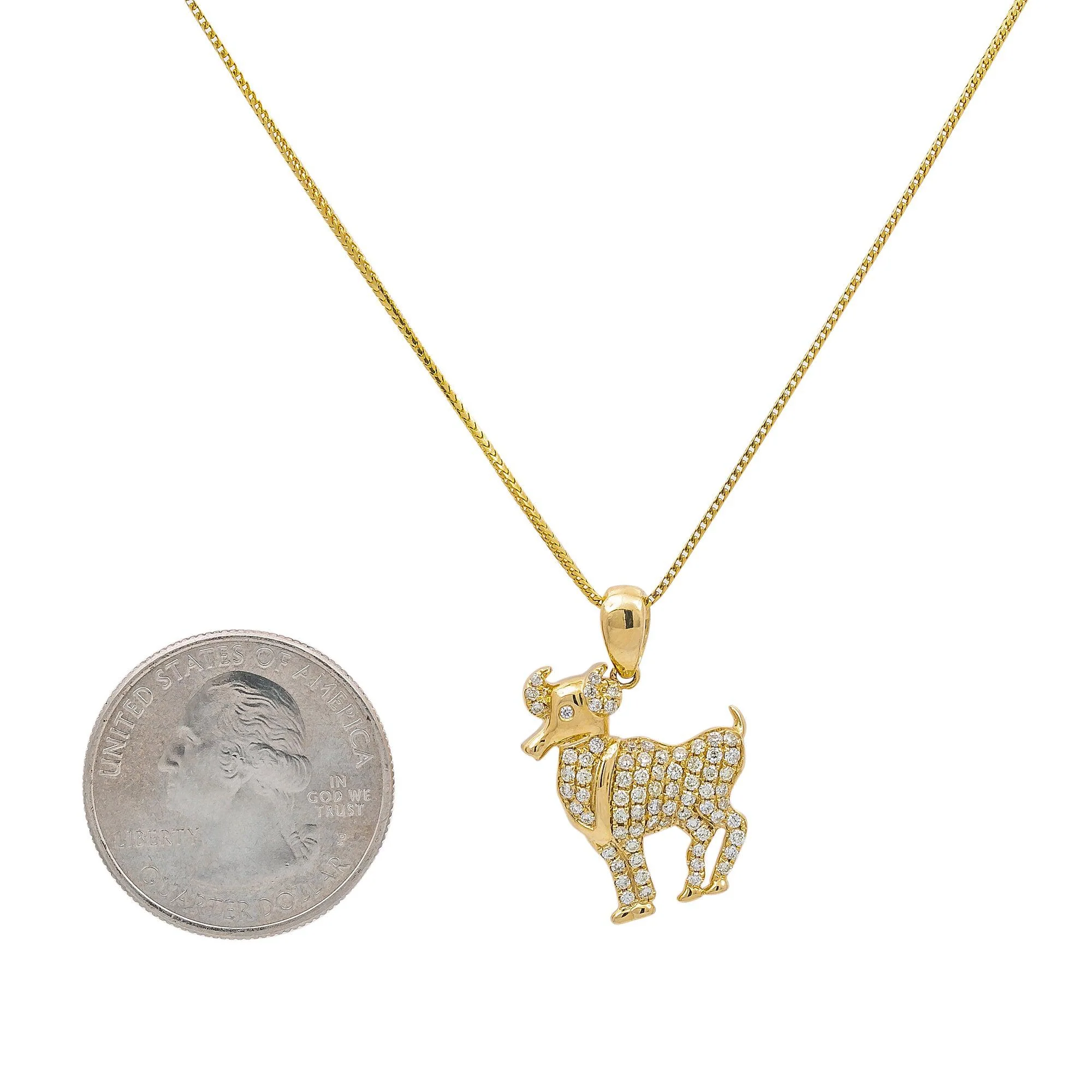 Unisex 14K Yellow Gold Pendant with 0.55 CT Diamonds - Image 2