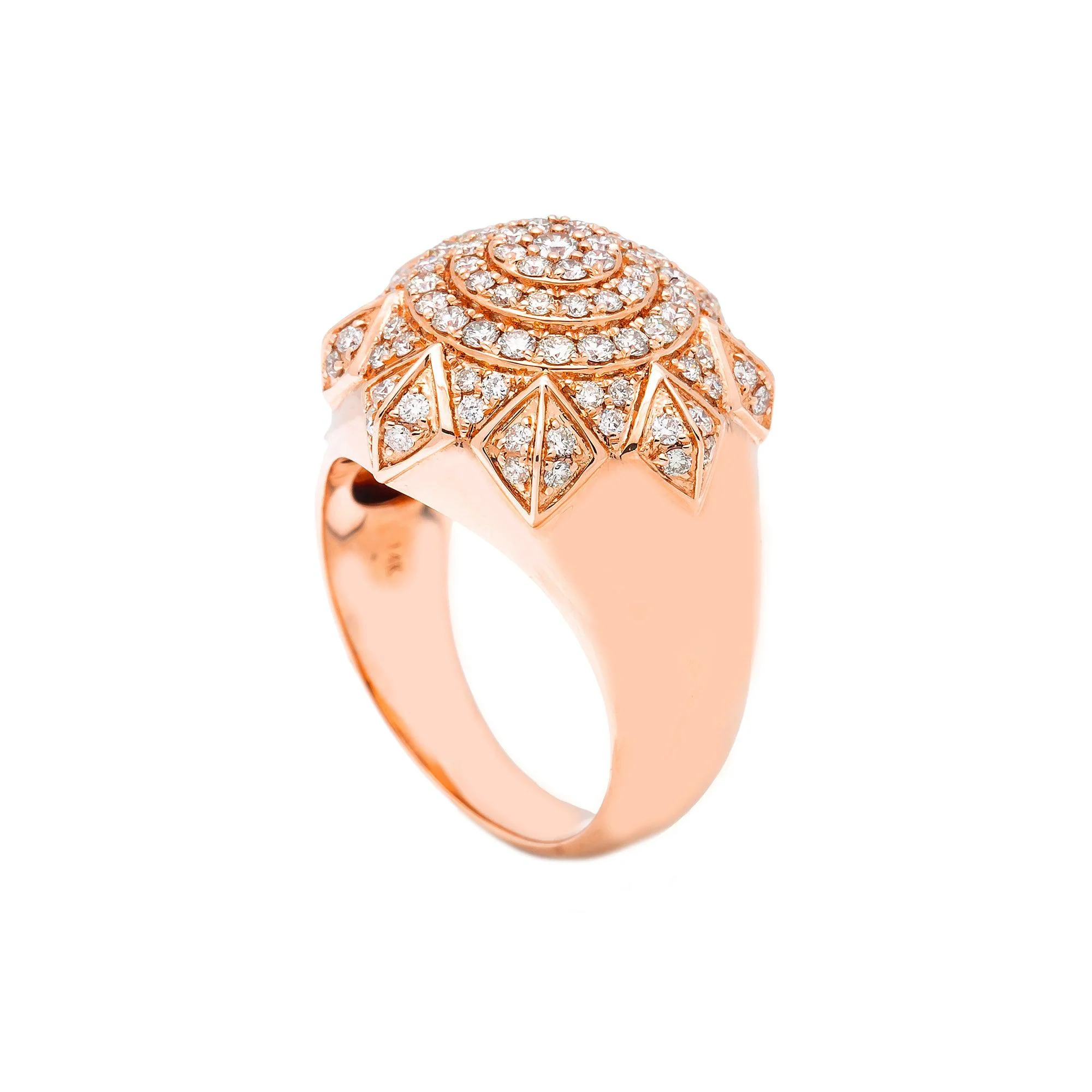Unisex 14K Yellow/ Rose Gold Fancy Diamond Ring - Image 5