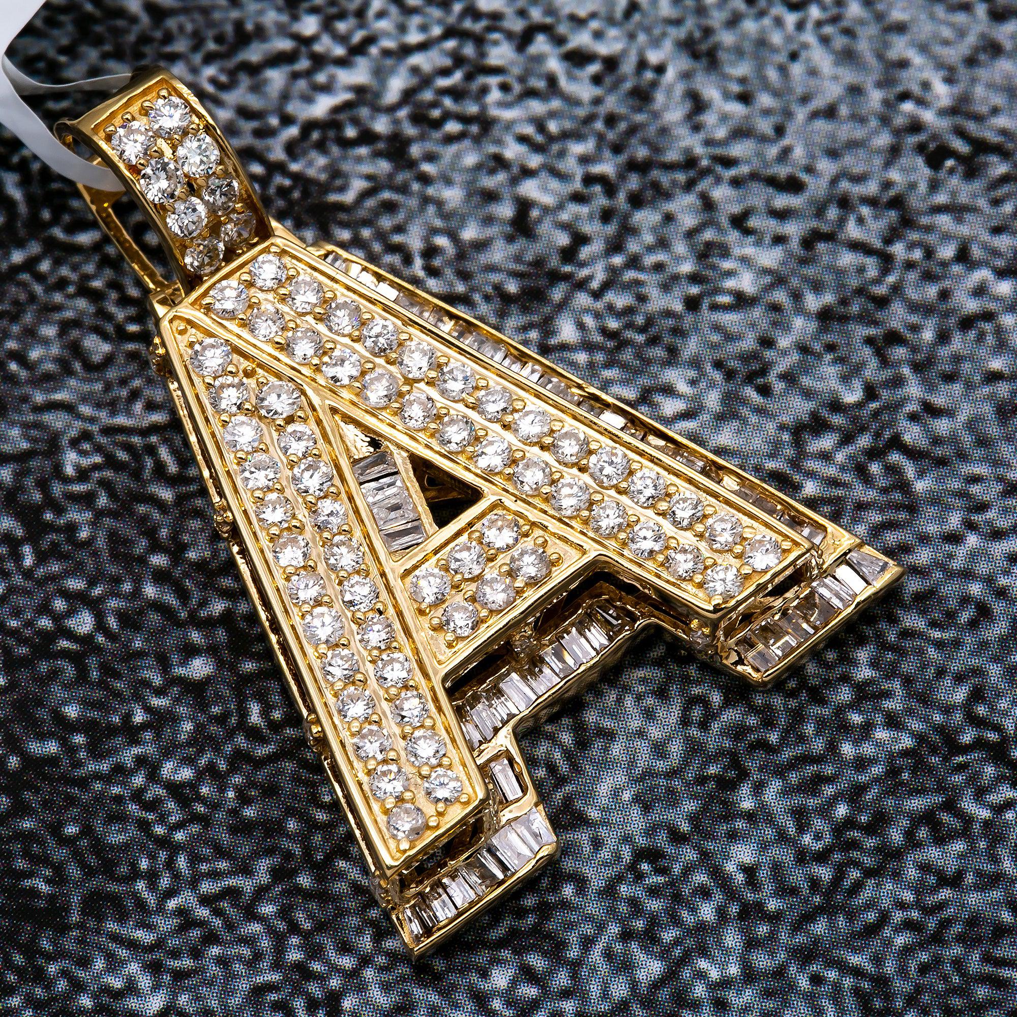 UNISEX DIAMOND INITIAL A PENDANT WITH 1.87CT DIAMONDS - Image 3