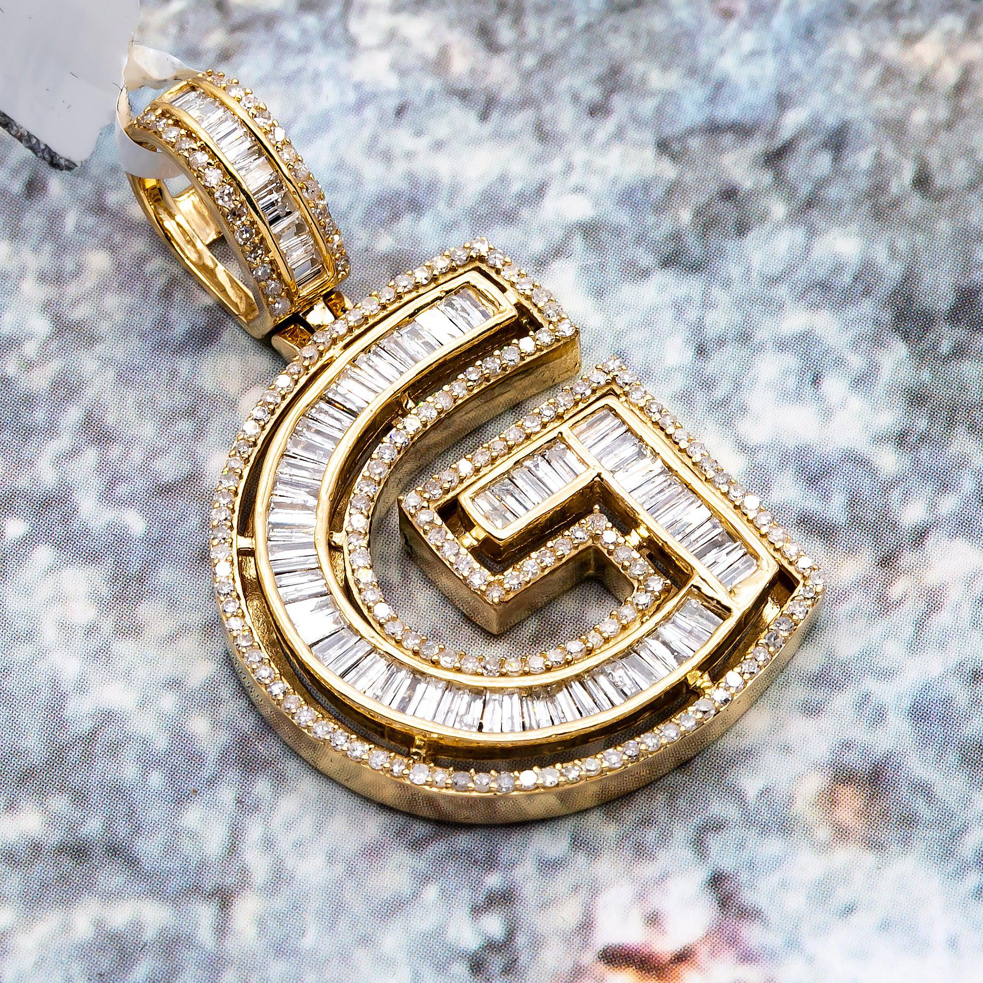 14k DIAMOND INITIAL G PENDANT WITH 1.38CT DIAMONDS - Image 3