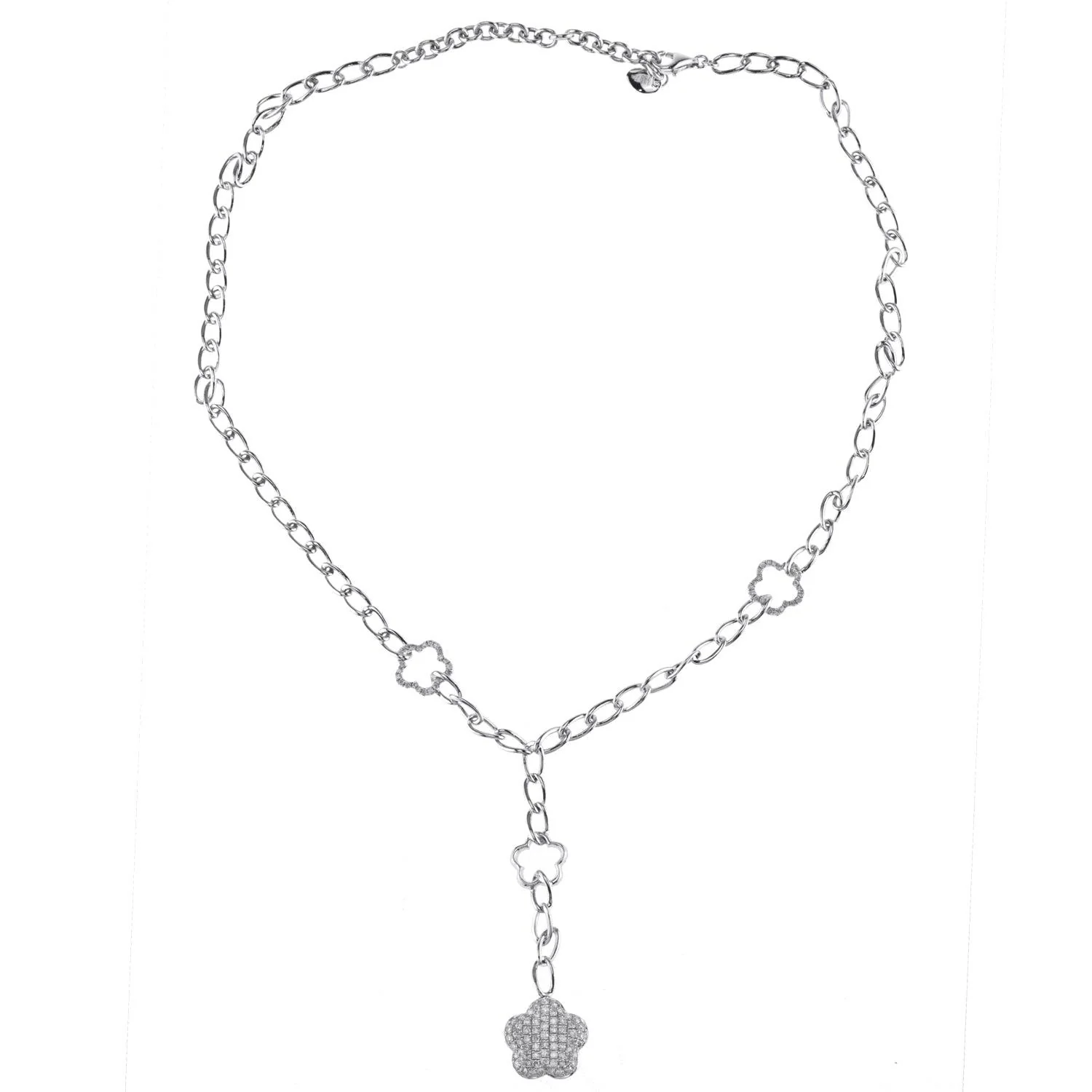 18K White Gold Chain with Diamonds and Star Pendant 1.43CT - Image 3