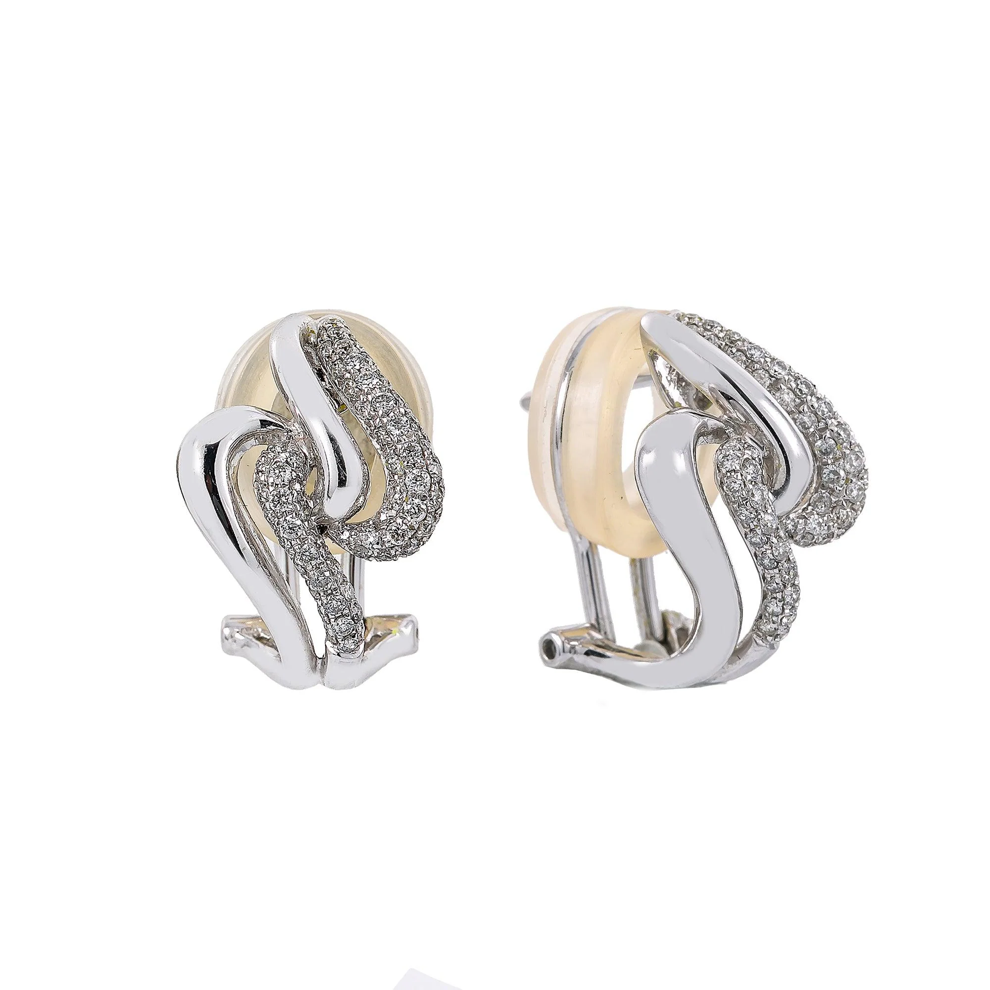 18K White Gold Ladies Drop Earrings With 0.67 CT Diamonds - Image 2