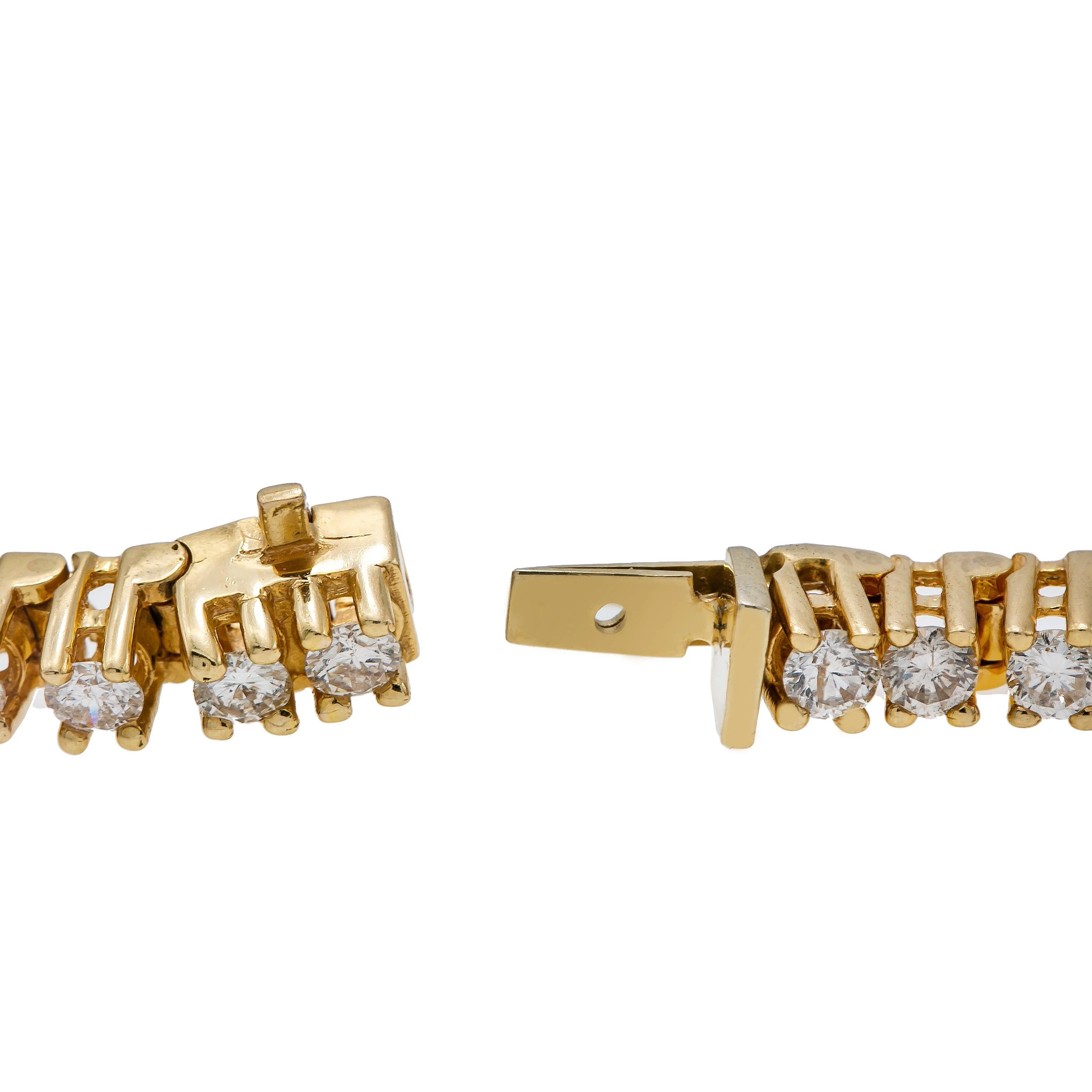 14K Yellow Gold Men's Tennis Bracelet With 8 CT Diamonds - Image 3